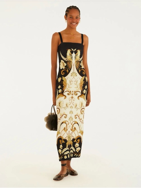 FARM Rio Dresses & Skirts - FARM Rio Black, Cream and Gold Baroque Midi Dress